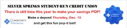 Student run credit union ad for Thurs. Dec. 15